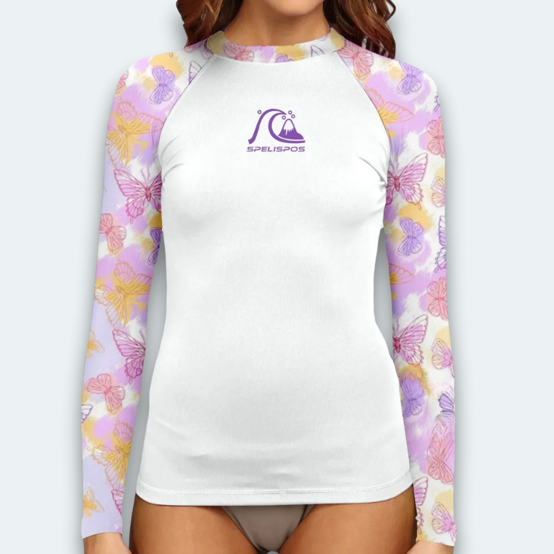 Rashguard Femme Papillons Roses