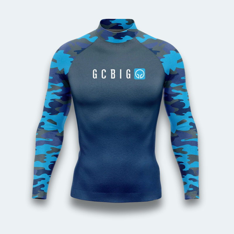 Rashguard Homme Camo Bleu Long