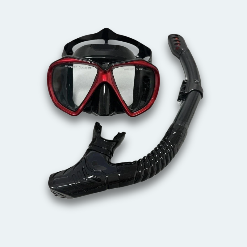 Masque de plongée professionnel avec tuba Adulte anti buée, verre trempé et haute résistance aux chocs