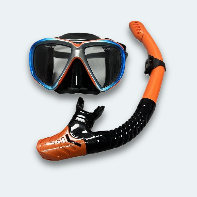 Masque de plongée professionnel avec tuba Adulte anti buée, verre trempé et haute résistance aux chocs