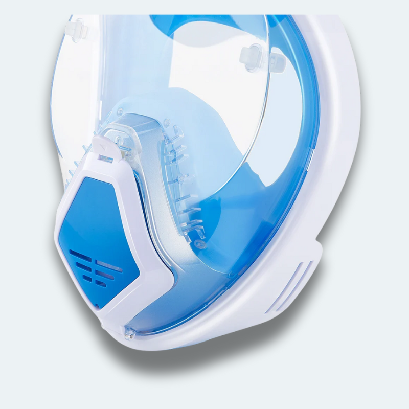 Masque de plongée intégral avec support caméra et visière contre reflet du soleil