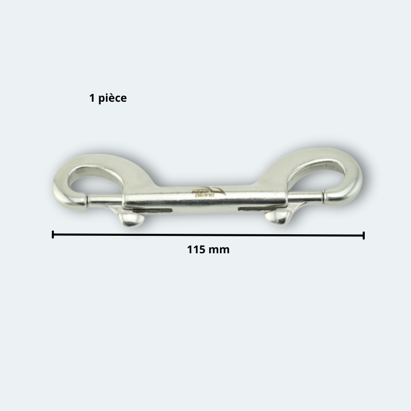 Mousqueton de plongée double tête 150mm