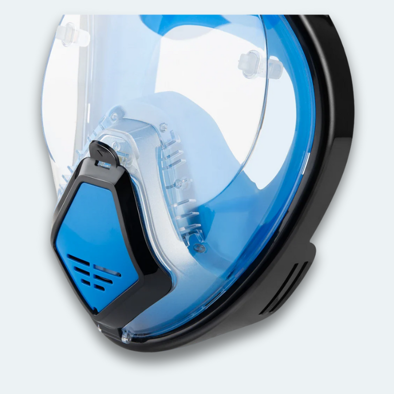 Masque de plongée intégral avec support caméra et visière contre reflet du soleil