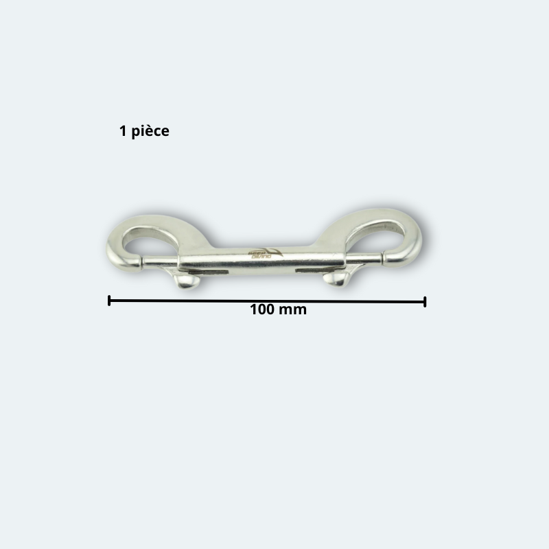 Mousqueton de plongée double tête 100mm