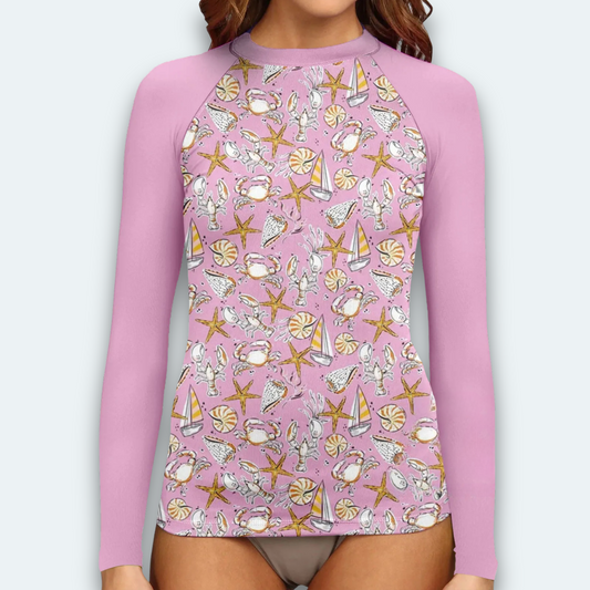 Rashguard Femme<br> Coquillages et Crustacés