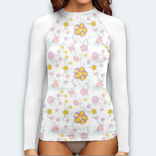Rashguard Femme<br> Fleur Dessinée