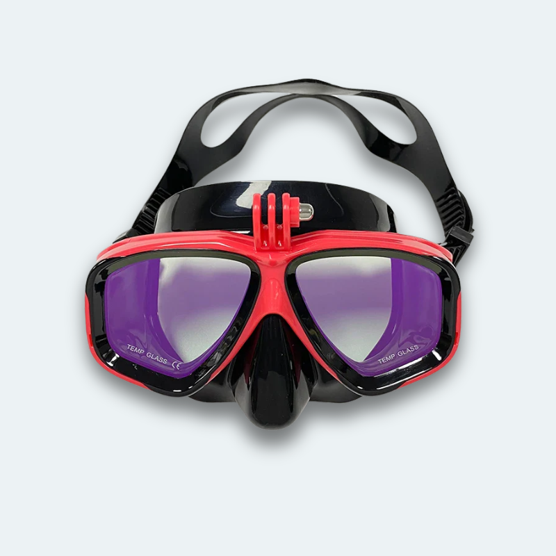 Masque de plongée professionnel Anti buée, verre trempé teinté, haute résistance aux chocs et avec support caméra