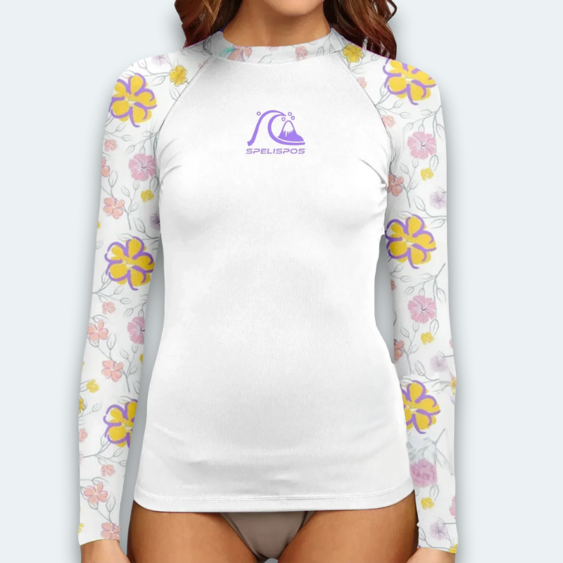 Rashguard Femme Fleur Dessinée