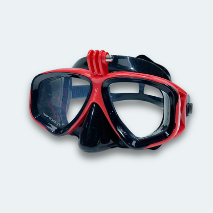 Masque de plongée professionnel anti buée, verre trempé, haute résistance aux chocs et support caméra