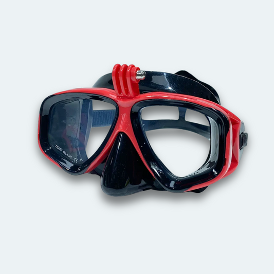 Masque de plongée professionnel anti buée, verre trempé, haute résistance aux chocs et support caméra