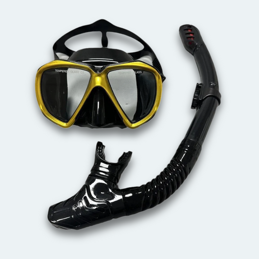 Masque de plongée professionnel avec tuba Adulte anti buée, verre trempé et haute résistance aux chocs