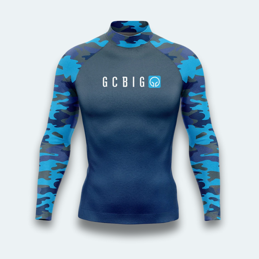 Rashguard Homme Camo Bleu Long