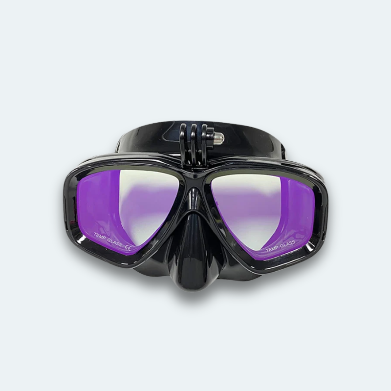 Masque de plongée professionnel Anti buée, verre trempé teinté, haute résistance aux chocs et avec support caméra