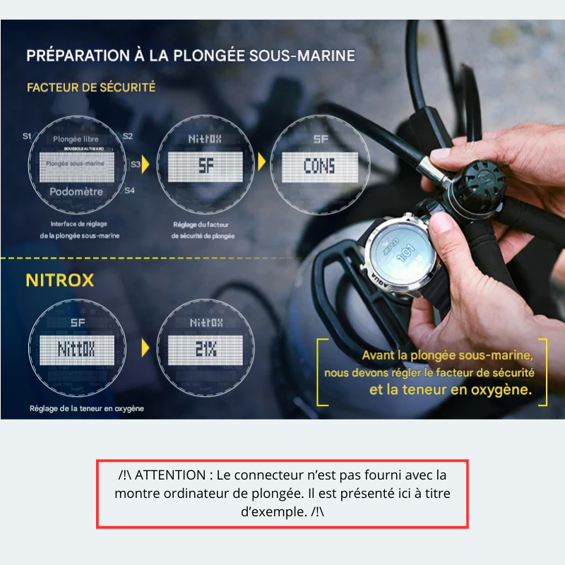 Montre ordinateur de plongée 100M