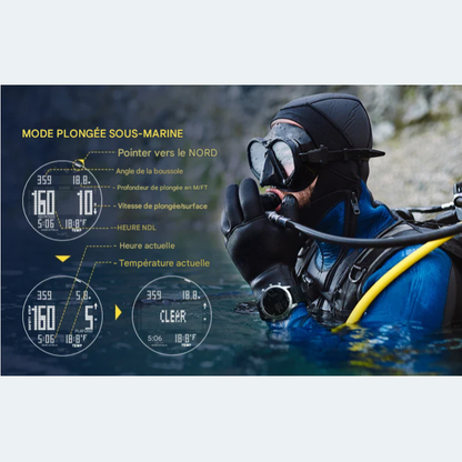 Montre ordinateur de plongée 100M