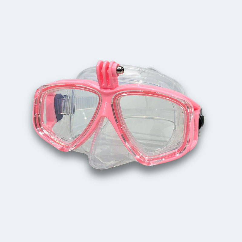 Masque de plongée professionnel anti buée, verre trempé, haute résistance aux chocs et support caméra