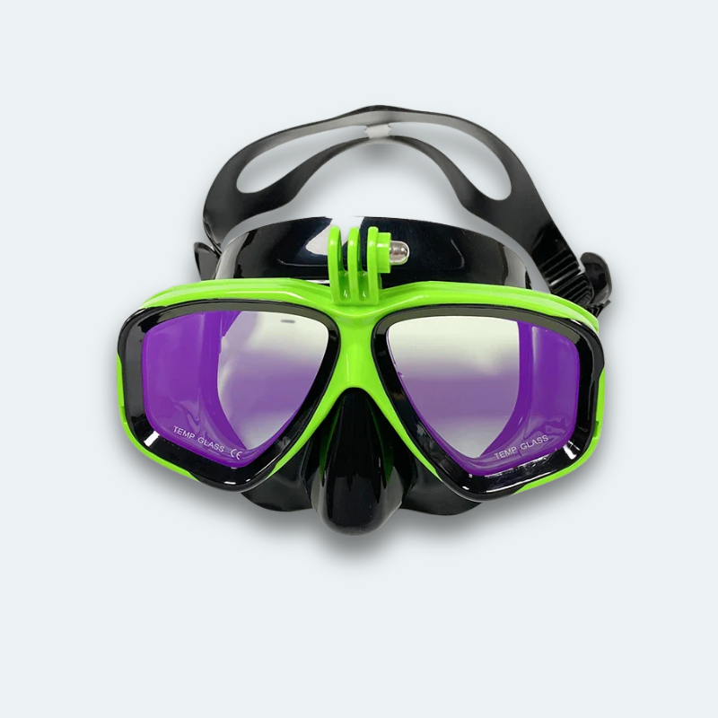 Masque de plongée professionnel Anti buée, verre trempé teinté, haute résistance aux chocs et avec support caméra