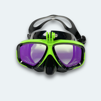 Masque de plongée professionnel Anti buée, verre trempé teinté, haute résistance aux chocs et avec support caméra