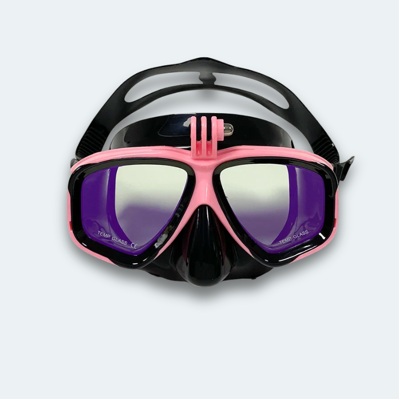 Masque de plongée professionnel Anti buée, verre trempé teinté, haute résistance aux chocs et avec support caméra