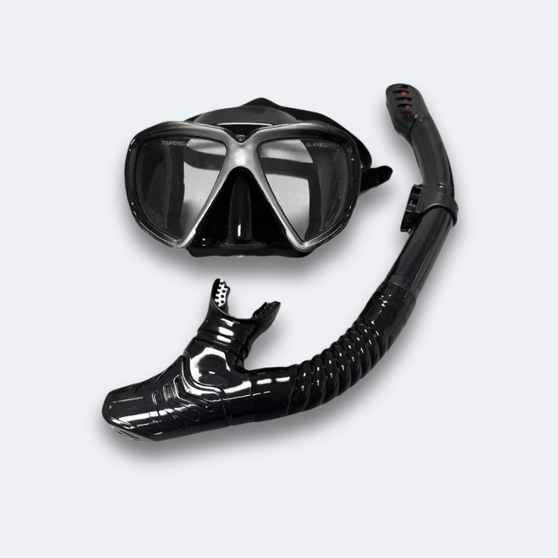 Masque de plongée professionnel avec tuba Adulte anti buée, verre trempé et haute résistance aux chocs