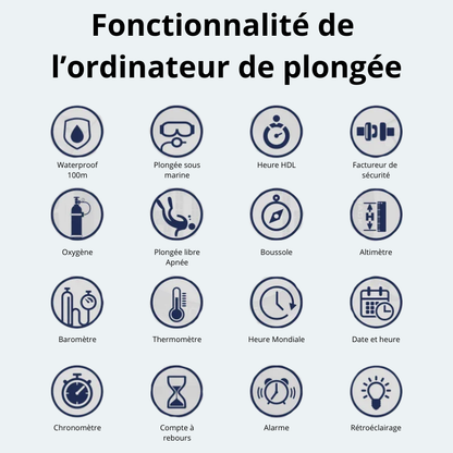 Montre ordinateur de plongée 100M