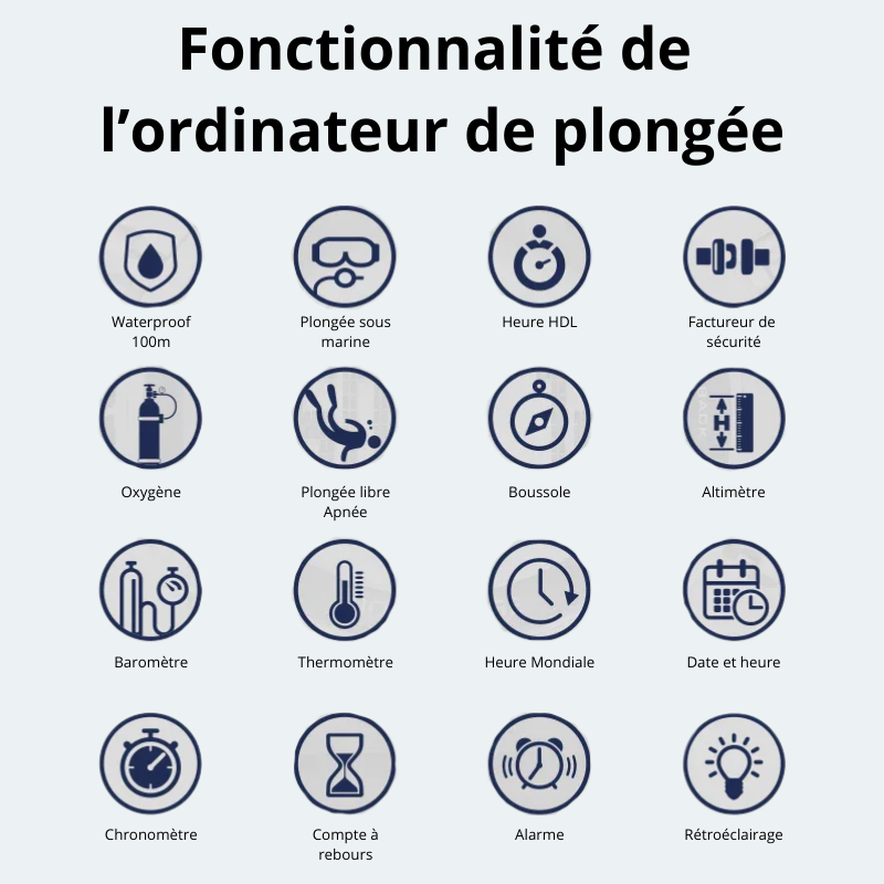 Montre ordinateur de plongée 100M