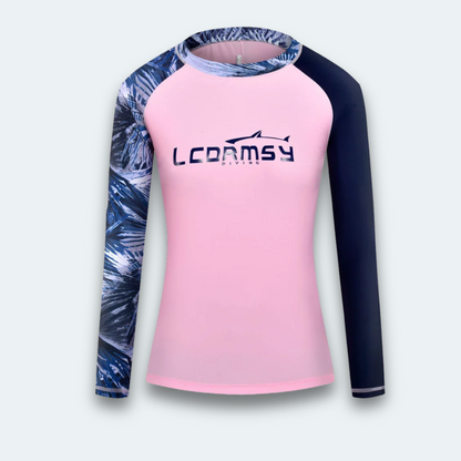 Rashguard femme  Palmier rose