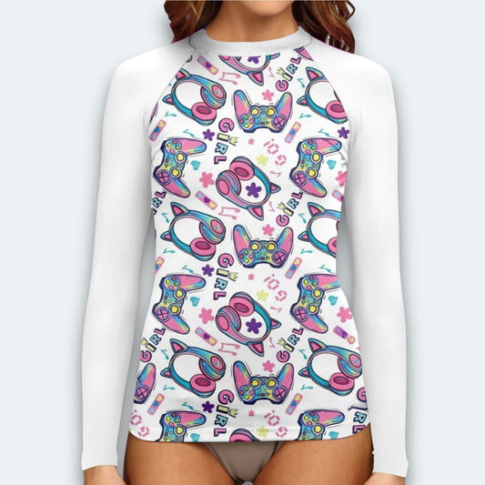 Rashguard femme <br>Casque chat