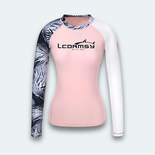Rashguard femme <br>Palmier blanc