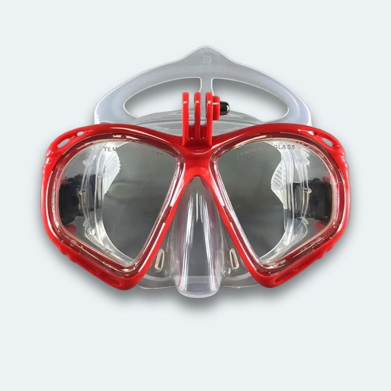 Masque de plongée Adulte Anti buée et verre trempé Avec support pour caméra