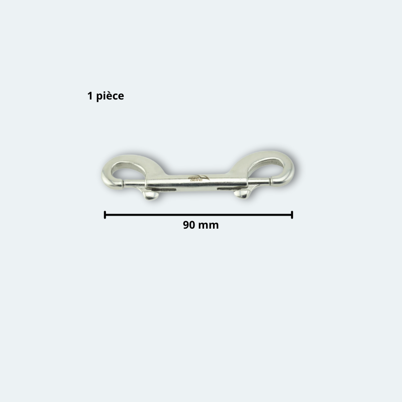 Mousqueton de plongée double tête 90mm
