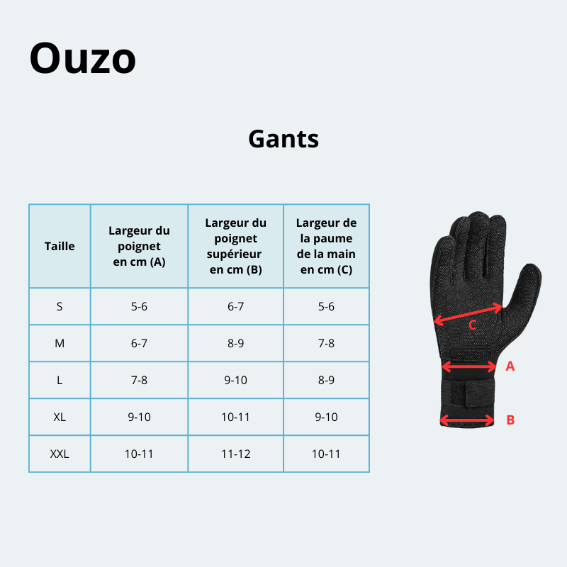 Gants de plongée antidérapant en néoprène 3mm