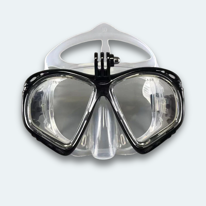 Masque de plongée Adulte Anti buée et verre trempé Avec support pour caméra