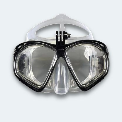 Masque de plongée Adulte Anti buée et verre trempé Avec support pour caméra