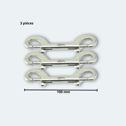 Mousqueton de plongée double tête 100mm