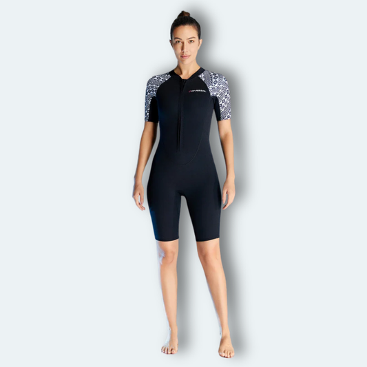 Combinaison plongée shorty femme en néoprène 3mm