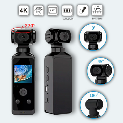 Camera sous marine<br>rotative waterproof 30M 4K Wifi