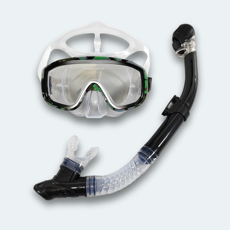 Masque de plongée avec tuba Adulte en verre trempé