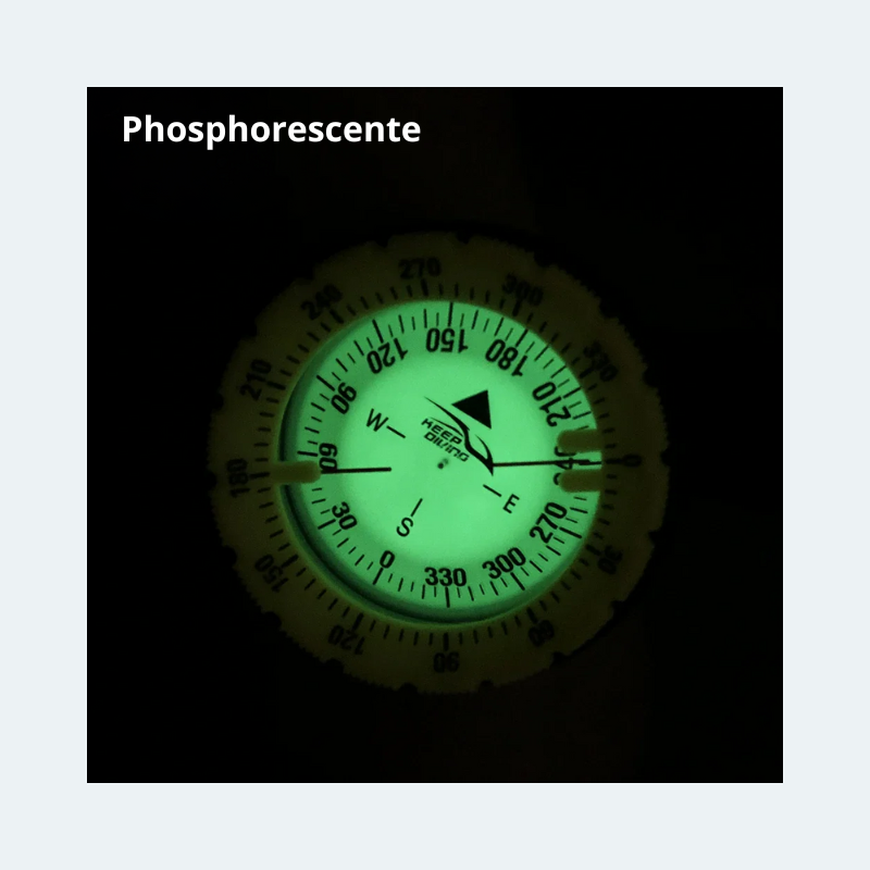 Boussole de plongée<br>phosphorescente 50M