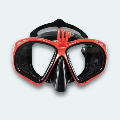 Masque de plongée Adulte anti buée et verre trempé avec support pour caméra