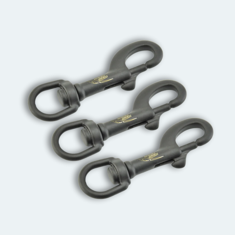 Lot de 3 Mousquetons rotatif 360° - 75mm