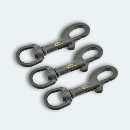 Lot de 3 Mousquetons rotatif 360° - 75mm