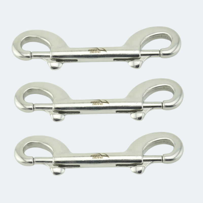 Mousqueton de plongée double tête 90mm