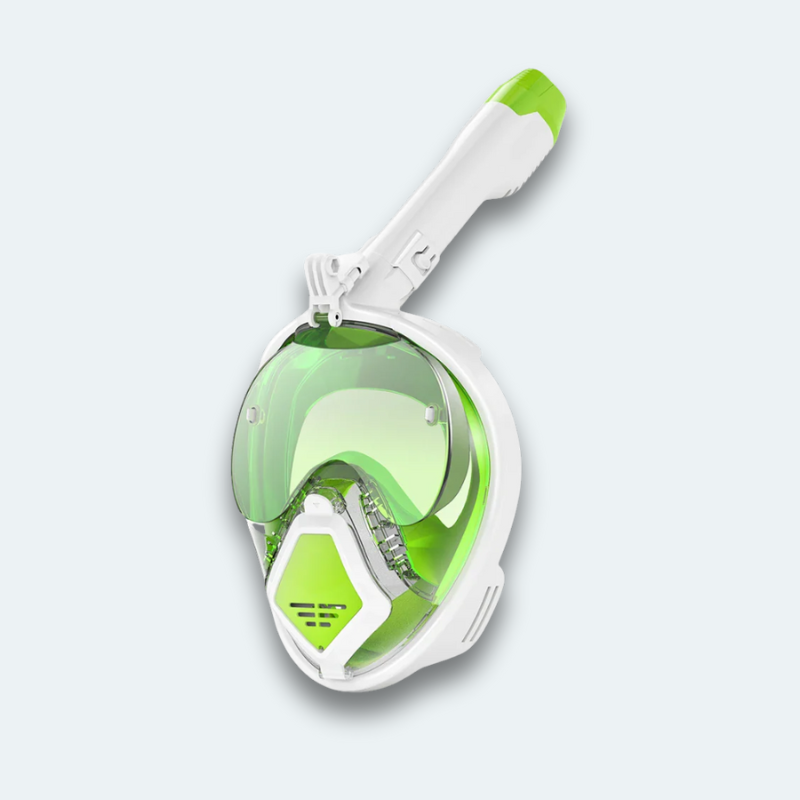 Masque de plongée intégral avec support caméra et visière contre reflet du soleil