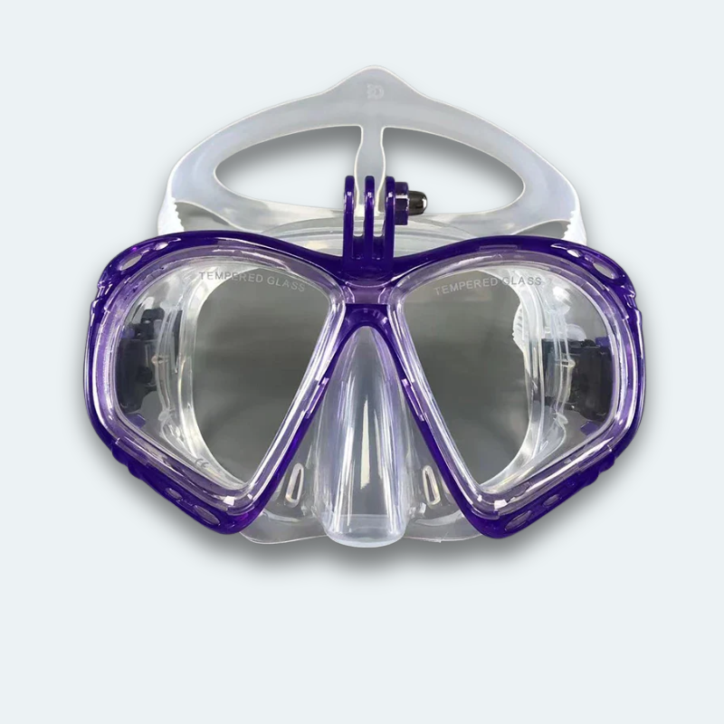 Masque de plongée Adulte Anti buée et verre trempé Avec support pour caméra