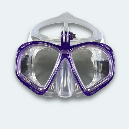 Masque de plongée Adulte Anti buée et verre trempé Avec support pour caméra