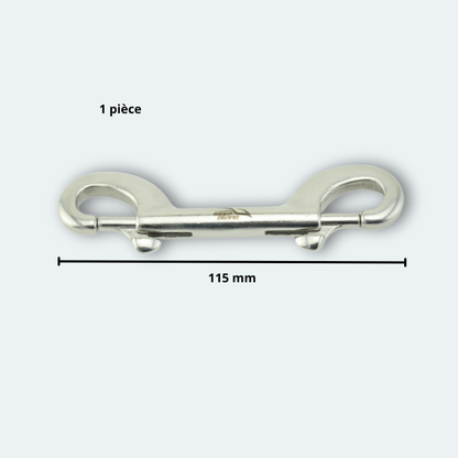 Mousqueton de plongée double tête 150mm