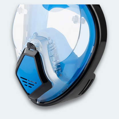 Masque de plongée intégral avec support caméra et visière contre reflet du soleil