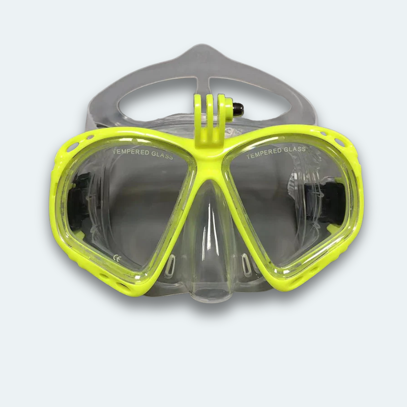 Masque de plongée Adulte Anti buée et verre trempé Avec support pour caméra