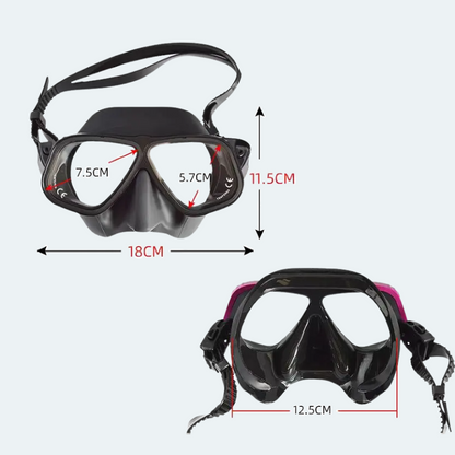 Masque de plongée Adulte Anti buée et verre trempé